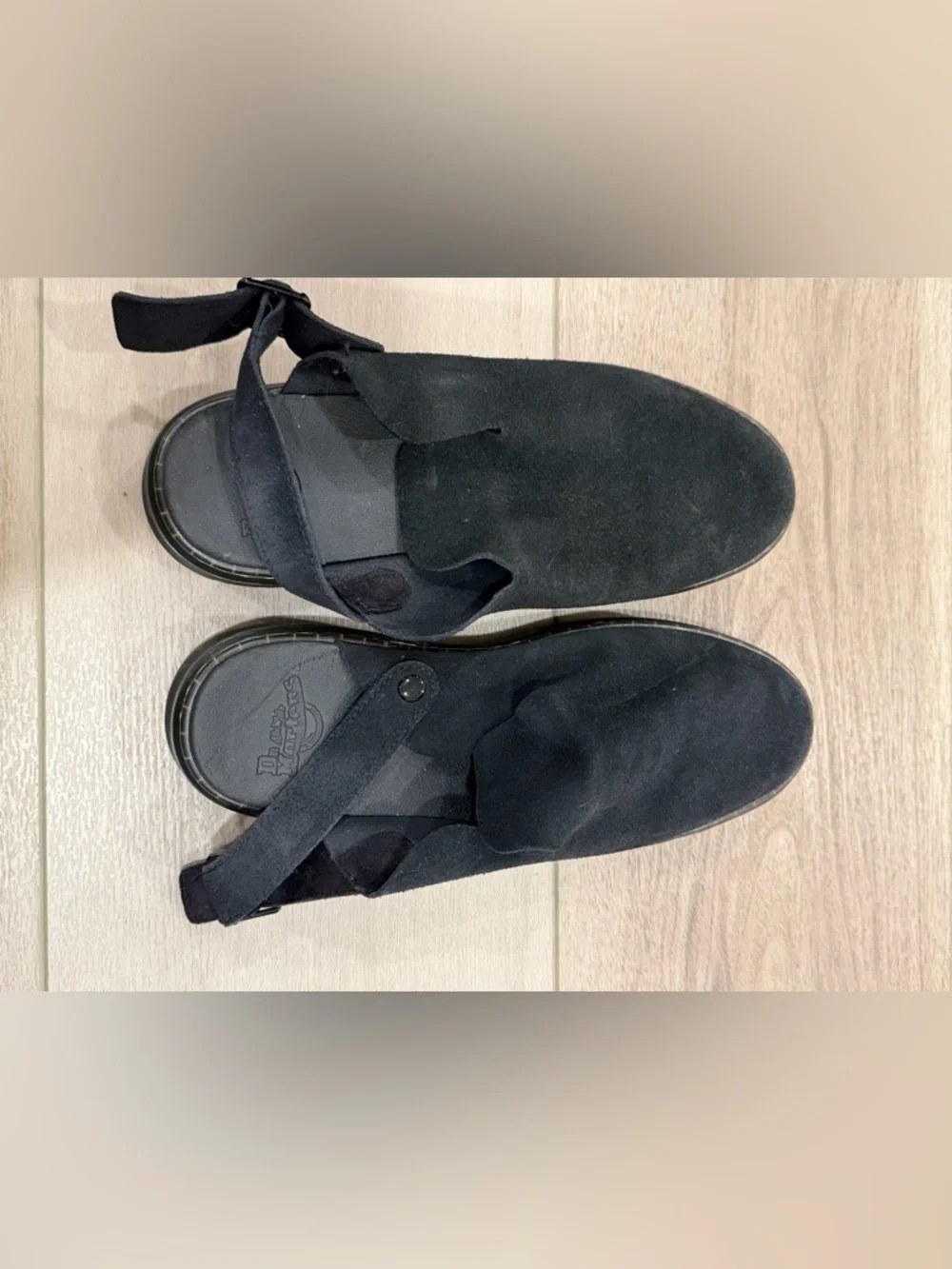 Dr Marten Carlson Womens Suede Slingback Mules Black Size 10 Mens Size 11 Womens